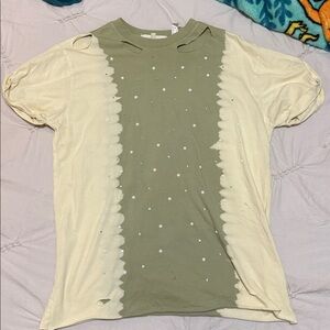 Rhinestone and pearl shirt